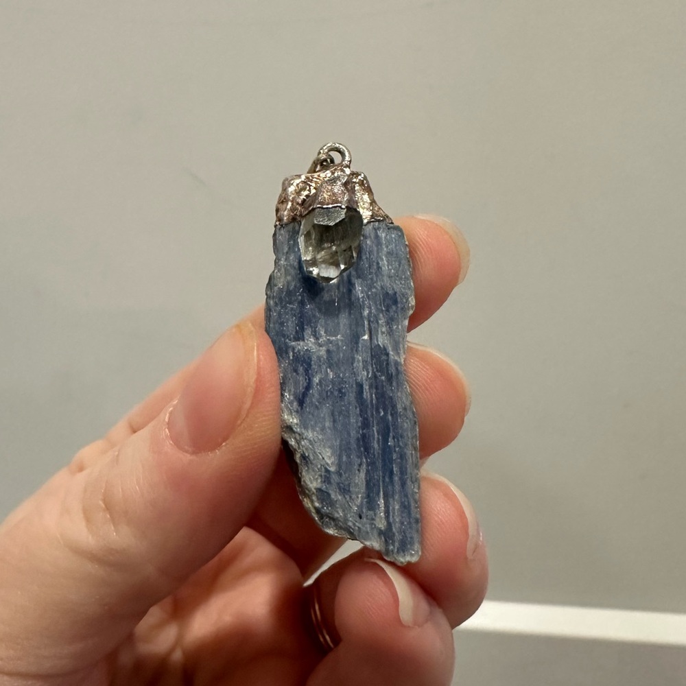 Kyanite and Quartz Pendant Necklace